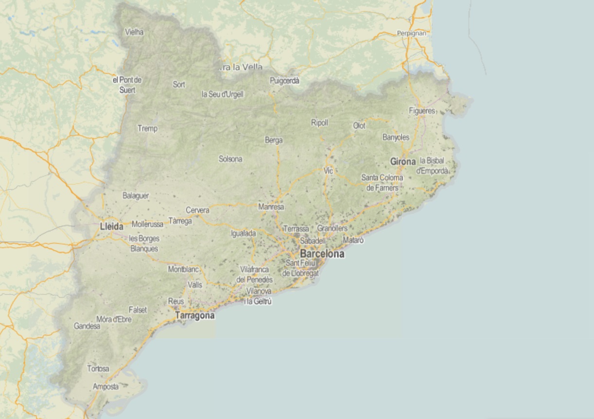 Map of Catalonia (by Instamaps service)